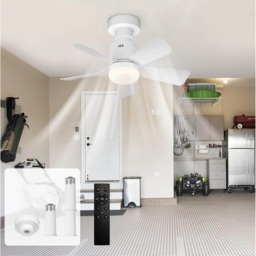 Ceiling Fan Light Screw in E27 Socket with Remote Control LED Lamp White 45cm