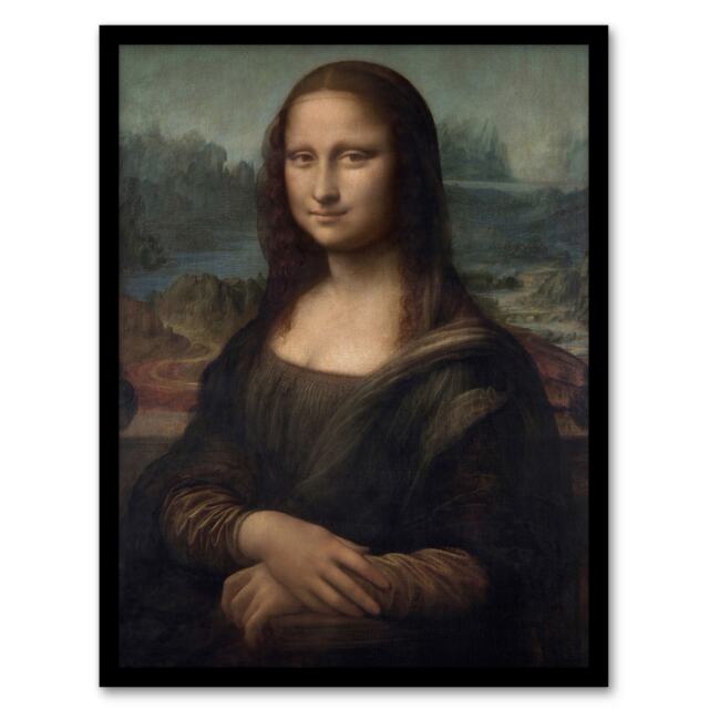 "Portrait of Mona Lisa del Giocondo da Vinci Framed Wall Art Print 12X16"""