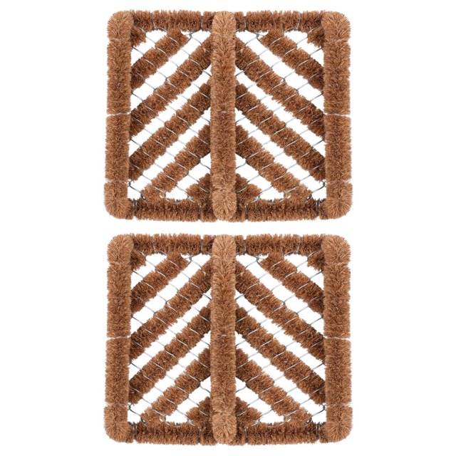 Nicola Spring Natural Coir Scraper Door Mat - 35cm x 30cm - Pack of 2