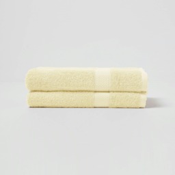Homescapes Turkish Cotton Bath Towel Set of 2 - Yellow Yellow Bath towel 2