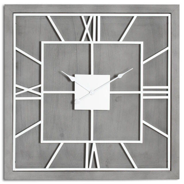 Hill Interiors Williston Square Wall Clock Silver Silver/Grey One Size 1