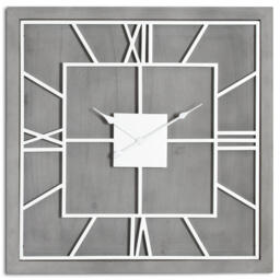 Hill Interiors Williston Square Wall Clock Silver Silver/Grey One Size 1