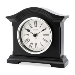 Acctim Chestfield Mantel Clock Radio Controlled Quartz Domed Glass Lens Energy Efficient Black