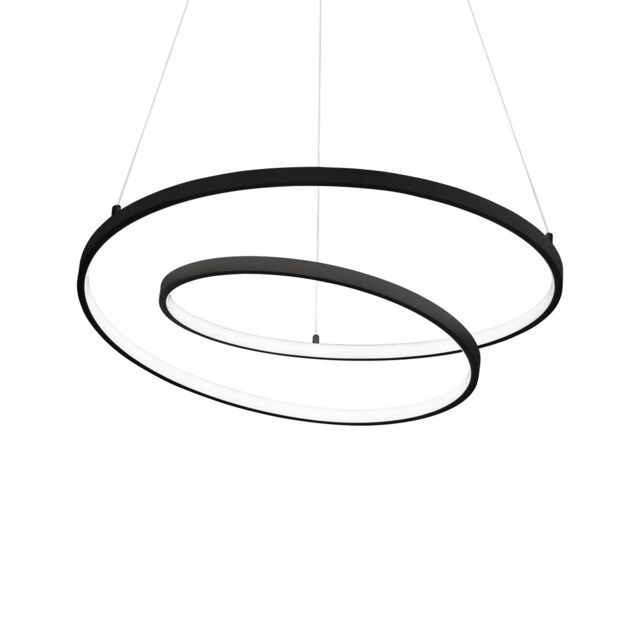 OZ Dimmable Swirl 80cm Integrated LED Pendant Ceiling Light Black, 3000K