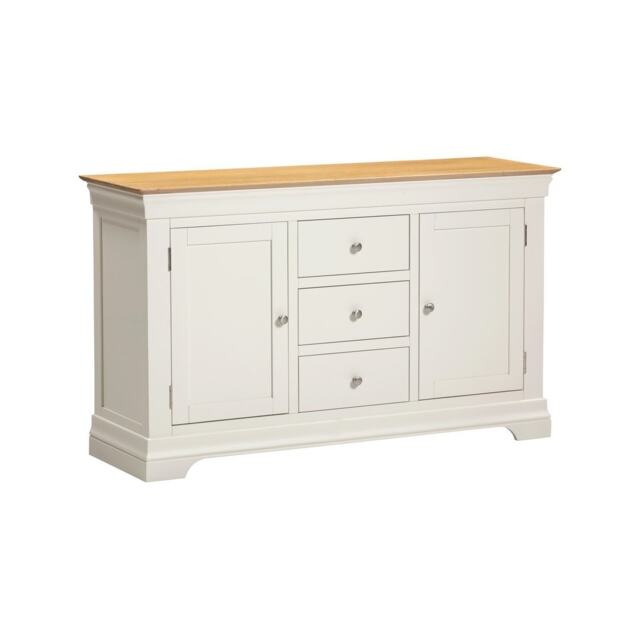 Bordeaux 2 Door 3 Drawer Sideboard - L43 x W139 x H83 cm - Ivory - Oak