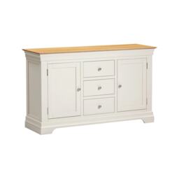 Bordeaux 2 Door 3 Drawer Sideboard - L43 x W139 x H83 cm - Ivory - Oak