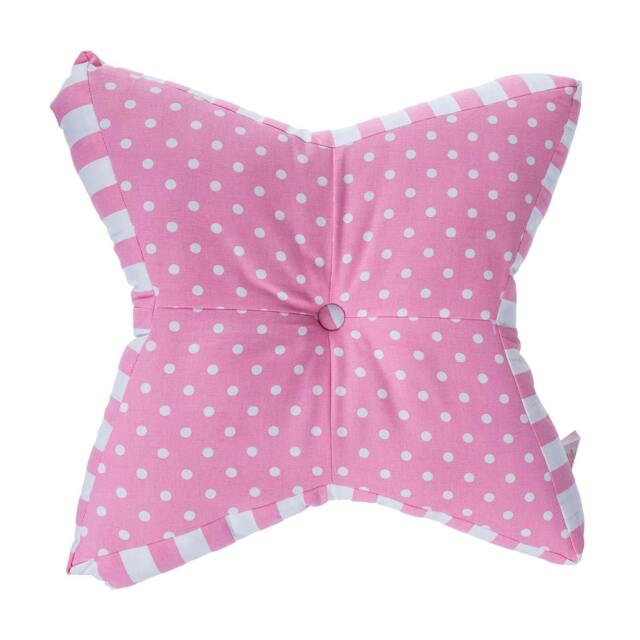 Homescapes Pink Polka Dots Star Floor Cushion Pink Pink & White 48 x 70 cm