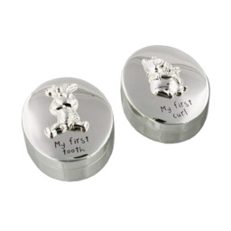 Widdop Gifts Disney Winnie the Pooh Silver Plated First Tooth and First Curl Set