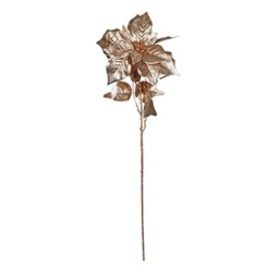 Metallic Gold Poinsettia Stem Artificial Flower Decoration 73cm