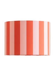 ValueLights Callie Orange and Pink Stripe Large Shade and Bulb