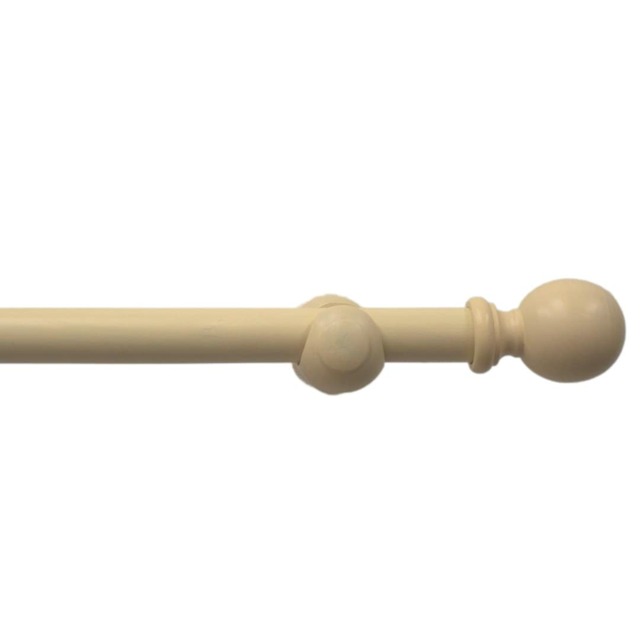 Wooden Eyelet Curtain Pole, 120cm Cream