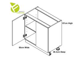 Kitchen Base Unit 800mm Cabinet Floor Storage Cupboard Grey Gloss Soft Close Doors Modern Star
