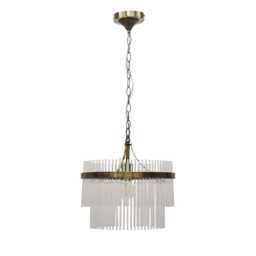 Georgia - Antique Brass with Glass Rods Ceiling Pendant Light