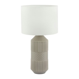 Grey Geo Textured Tall Ceramic Table Lamp