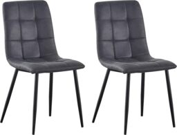 MCC Direct Set of 2 Faux Suede Upholstered Dining Chairs Accent Kitchen Chairs Henri