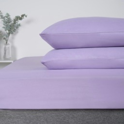 OHS 2 x Hotel Luxury Quality Bedroom Housewife Pillowcases, 50x75cm - Lilac