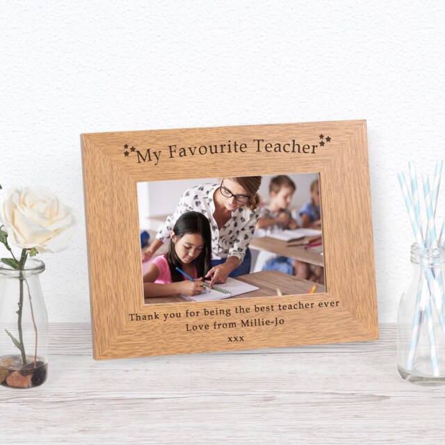 Personalised My Favourite Teacher Wood Picture Frame 6x4 Thank You