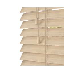 210cm Natural Oak Faux Wood Venetian Blinds with String (120cm Drop) Brown Brown