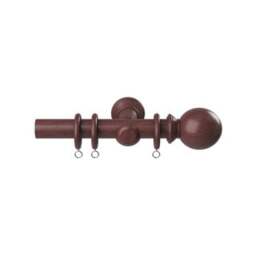 28mm Woodland Dark Oak Curtain Pole Set 85cm Brown Brown