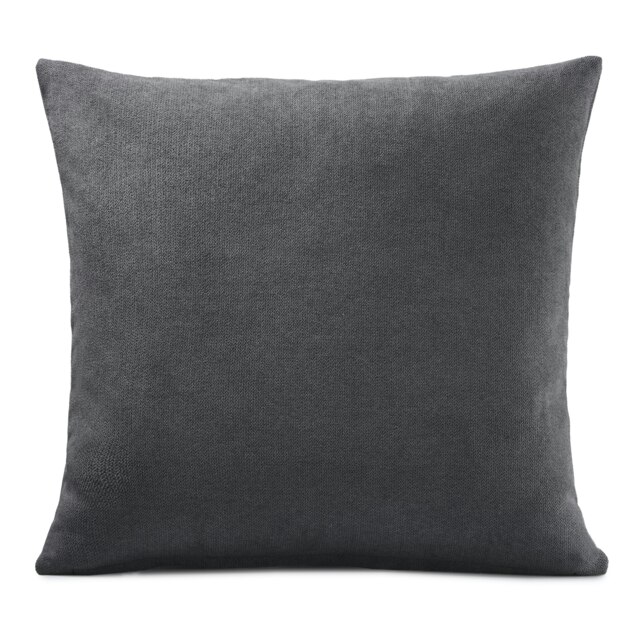 Plain Chenille Velvet 45cm x 45cm Slate Cushion Set of 4 Grey 45cm x 45cm x 10cm 4