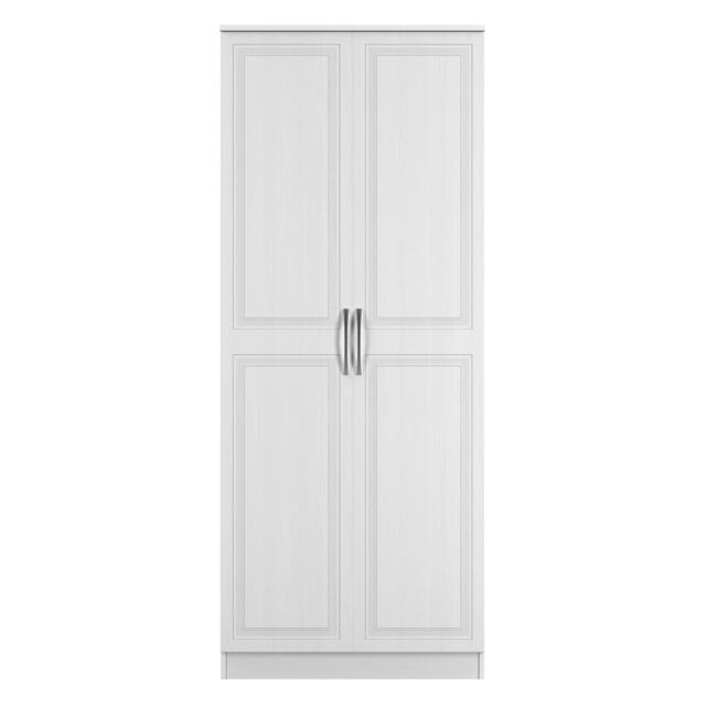 Oxford Double Wardrobe in Signature White (Ready Assembled) White Signature White