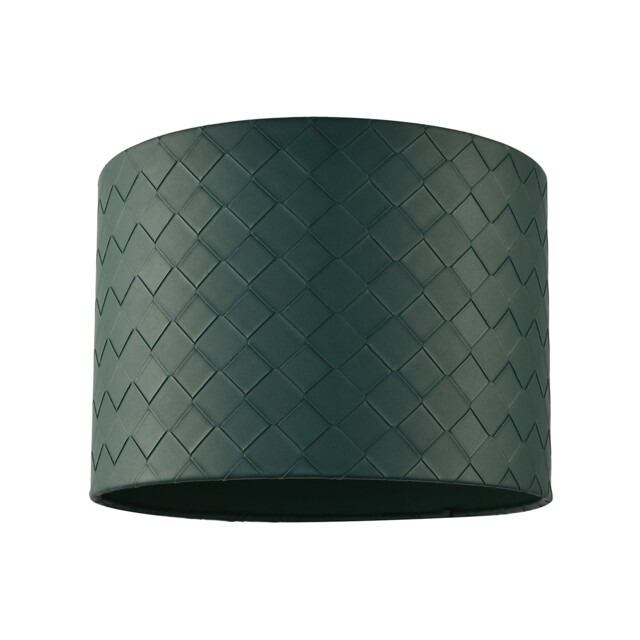 Forest Green Faux Leather Laced Drum Lamp Shade with Cotton Lining Green Forest Green 1