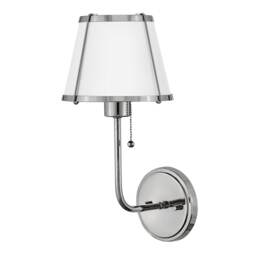 Hinkley Clarke Wall Lamp with Shade Contemporary Polished Nickel, White Metal Shade 1x E27