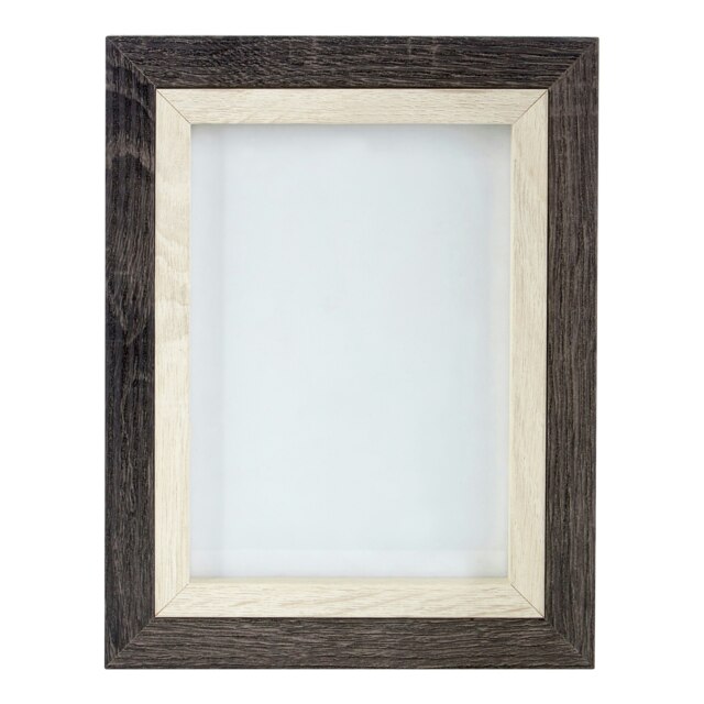 Modern Design Box 5 x 7 Two Tone Photo Frame, Durable MDF Photo Display, Versatile Wooden Image Holder Grey One Size