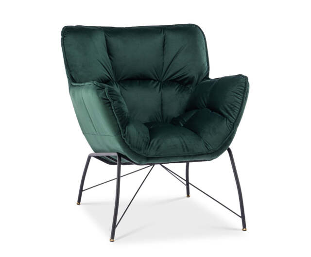 Velvet Bottle Green Eliana Accent Chair