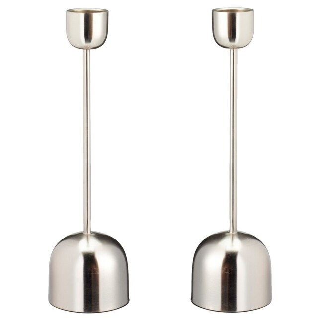 Metal Taper Candlestick Bell Candle Holder Stand Wedding Centrepiece Display Silver 2x Silver 36cm