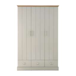 Kendal 3 Door 3 Drawer Wardrobe Grey Grey