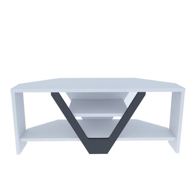 Decorotika Karin Corner TV Unit for TVs up to 45 inches Multi Black and White