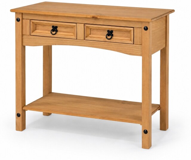 Corona Console Table 2 Drawer Mexican Solid Pine Hall End