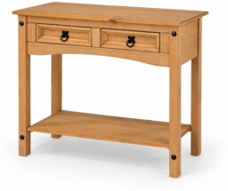 Corona Console Table 2 Drawer Mexican Solid Pine Hall End