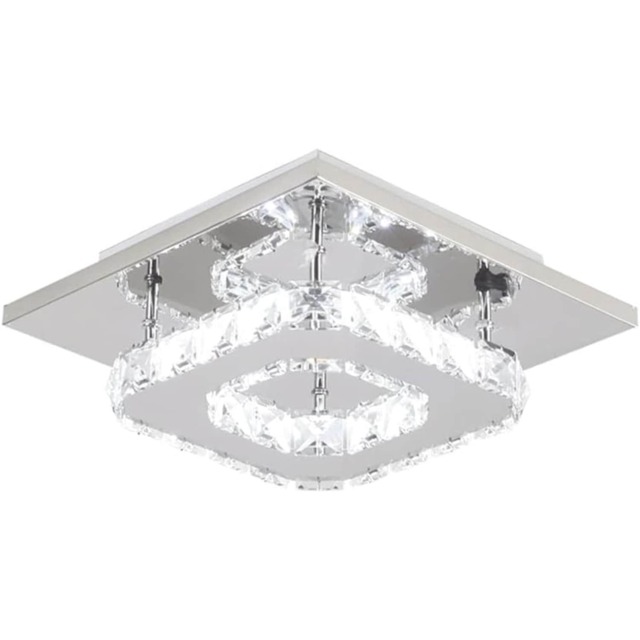 LED Ceiling Light Modern 20cm Small Crystal for Hallways and Corridor Flush Mount