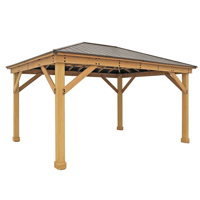 Yardistry Wooden Gazebo 12ft x 16ft (3.7m x 4.9m), Meridian Series
