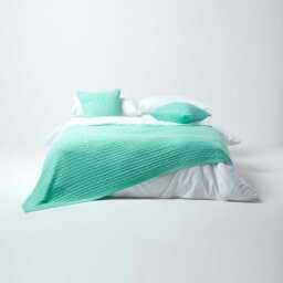 Homescapes Cotton Cable Knit Throw - Pastel Green - 130 x 170 cm