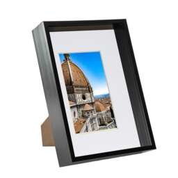"Nicola Spring A4 (8 x 12"") Deep Photo Frame - Black/White Mount - 3D Deep Box Picture Frame Display Case (31 x 22cm)"