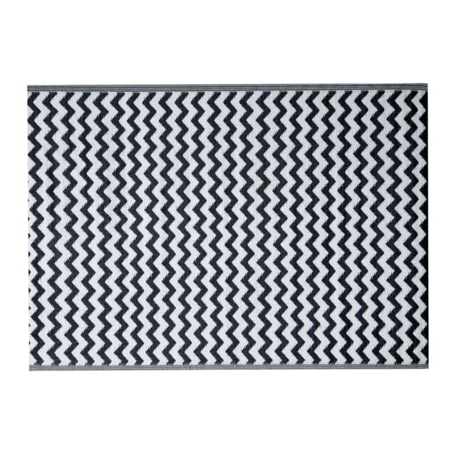 1.5m x 2.1m Atlantis Large Outdoor Alfresco Patio Rug Mat in Onyx