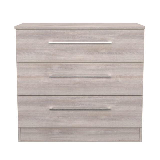 Gloucester 3 Drawer Chest of Drawers in Grey Oak (Ready Assembled) Grey Grey Oak