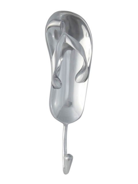 Homescapes Metal Silver Coat Hook Flip Flop 1 Wall Hook