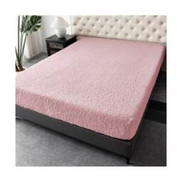 Groundlevel Winter Teddy Fleece Fabric Fitted Sheet Soft Warm Plush Bedding Pink Pink
