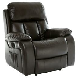 Chester Electric Bonded Leather Automatic Recliner Heat & Massage Chair (Brown)