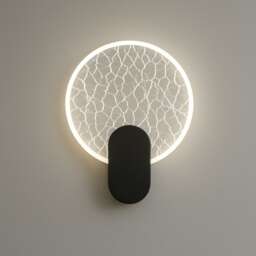 CGC Lighting Crackle Indoor LED Wall Light Black and Gold Crackle Glass Effect 6W 4200K 730 lm Black Black Gold Width: 20 cm, Depth: 4.5 cm