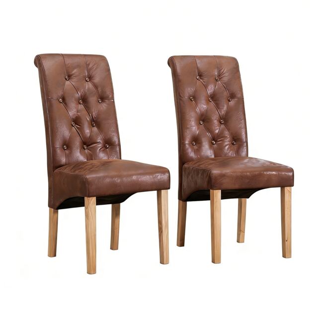 MCC Direct Deluxe High Back Fabric Dining Chairs Brown