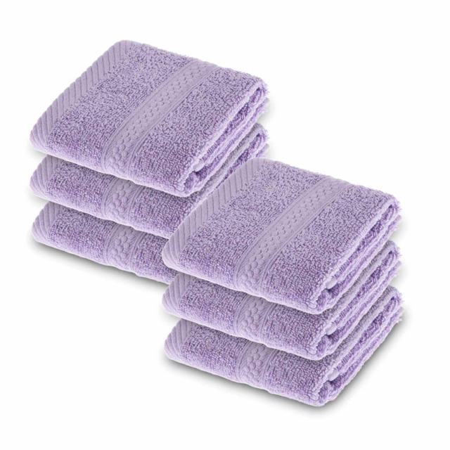 Homescapes Turkish Cotton Lilac Face Cloth - Set of 6