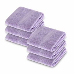 Homescapes Turkish Cotton Lilac Face Cloth - Set of 6