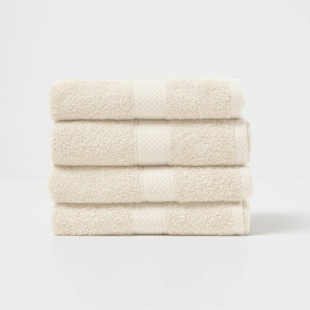 Homescapes Turkish Cotton Hand Towel Set of 4 - Cream Cream Hand towel 4
