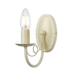 Minster 1 Light Indoor Candle Wall Light Gold, Ivory, E14