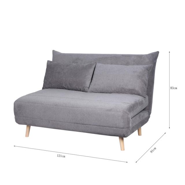 Double Clic Clac Sofa Bed Sleeper Couch Upholstered Living Furniture Grey Grey Two Seater